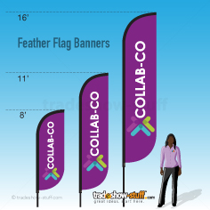 Custom Feather Flags Compare sizes